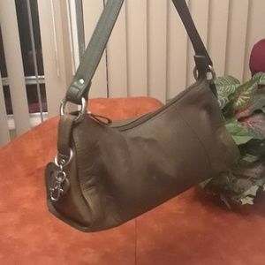 Apostrophe Army green soft-hide Leather purse